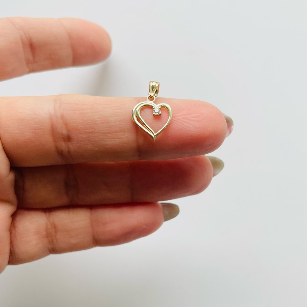 14k Solid Gold Pendant Tiny Heart - image 4